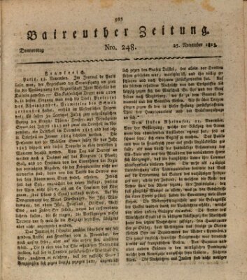 Bayreuther Zeitung Donnerstag 25. November 1813