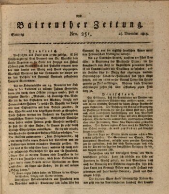 Bayreuther Zeitung Sonntag 28. November 1813