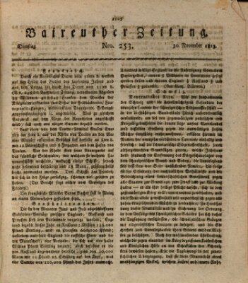 Bayreuther Zeitung Dienstag 30. November 1813