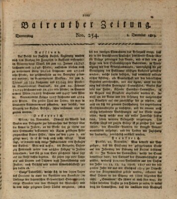 Bayreuther Zeitung Donnerstag 2. Dezember 1813