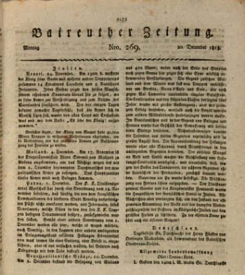 Bayreuther Zeitung Montag 20. Dezember 1813