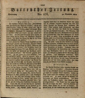 Bayreuther Zeitung Donnerstag 30. Dezember 1813