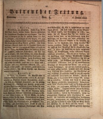 Bayreuther Zeitung Donnerstag 6. Januar 1814