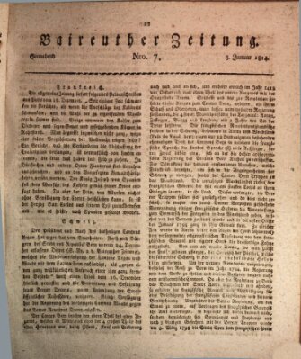 Bayreuther Zeitung Samstag 8. Januar 1814