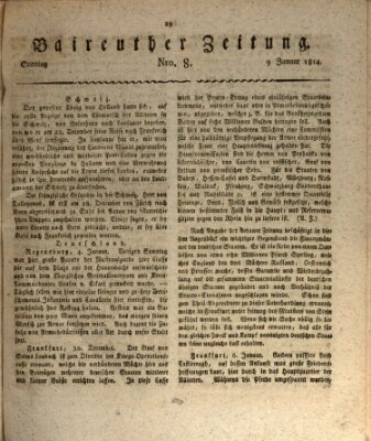 Bayreuther Zeitung Sonntag 9. Januar 1814