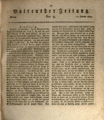 Bayreuther Zeitung Montag 10. Januar 1814