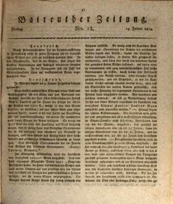 Bayreuther Zeitung Freitag 14. Januar 1814