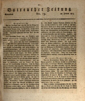 Bayreuther Zeitung Samstag 22. Januar 1814