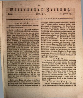 Bayreuther Zeitung Montag 24. Januar 1814