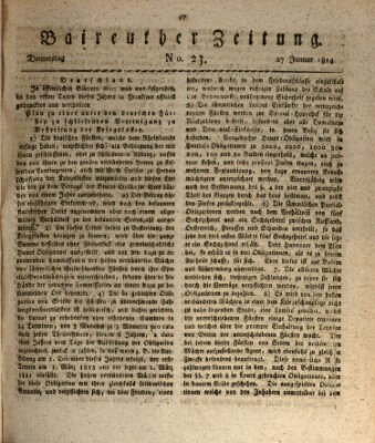 Bayreuther Zeitung Donnerstag 27. Januar 1814