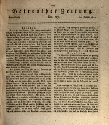 Bayreuther Zeitung Samstag 29. Januar 1814