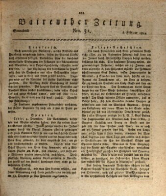 Bayreuther Zeitung Samstag 5. Februar 1814