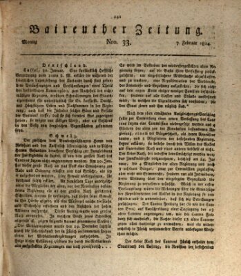 Bayreuther Zeitung Montag 7. Februar 1814