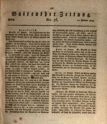 Bayreuther Zeitung Freitag 11. Februar 1814