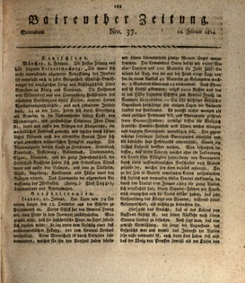 Bayreuther Zeitung Samstag 12. Februar 1814