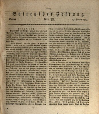 Bayreuther Zeitung Sonntag 13. Februar 1814