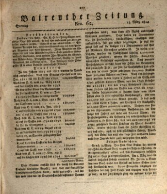 Bayreuther Zeitung Sonntag 13. März 1814