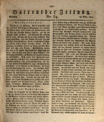 Bayreuther Zeitung Dienstag 15. März 1814