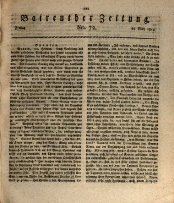 Bayreuther Zeitung Freitag 25. März 1814