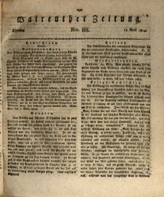 Bayreuther Zeitung Dienstag 12. April 1814