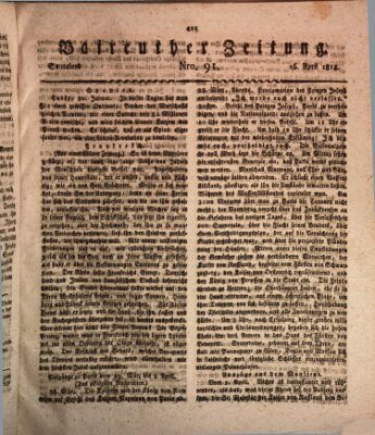 Bayreuther Zeitung Samstag 16. April 1814