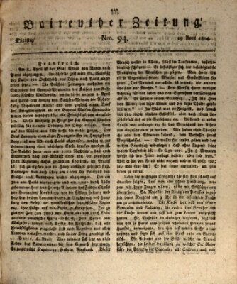 Bayreuther Zeitung Dienstag 19. April 1814