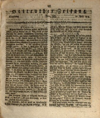 Bayreuther Zeitung Donnerstag 21. April 1814