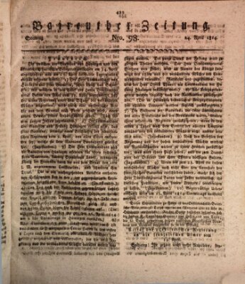 Bayreuther Zeitung Sonntag 24. April 1814