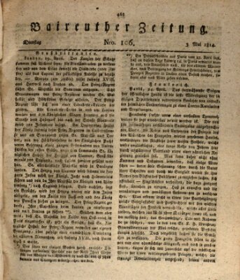 Bayreuther Zeitung Dienstag 3. Mai 1814