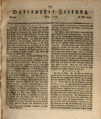 Bayreuther Zeitung Montag 16. Mai 1814