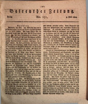 Bayreuther Zeitung Freitag 3. Juni 1814