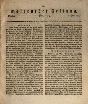 Bayreuther Zeitung Dienstag 7. Juni 1814