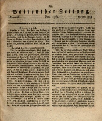 Bayreuther Zeitung Samstag 11. Juni 1814