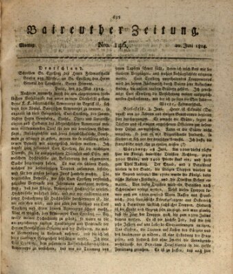 Bayreuther Zeitung Montag 20. Juni 1814