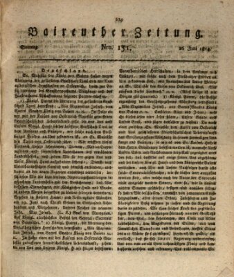 Bayreuther Zeitung Sonntag 26. Juni 1814