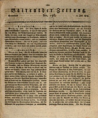 Bayreuther Zeitung Samstag 2. Juli 1814