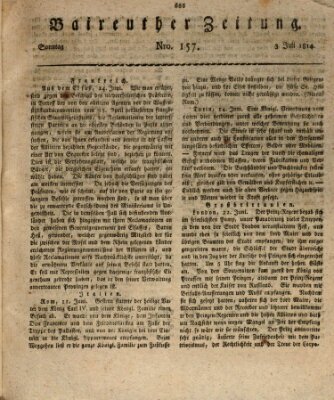 Bayreuther Zeitung Sonntag 3. Juli 1814