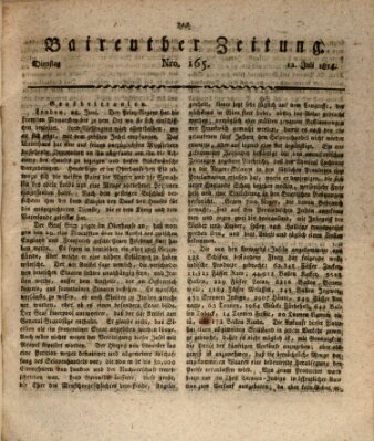 Bayreuther Zeitung Dienstag 12. Juli 1814