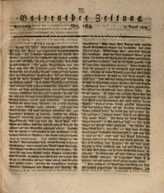 Bayreuther Zeitung Donnerstag 4. August 1814