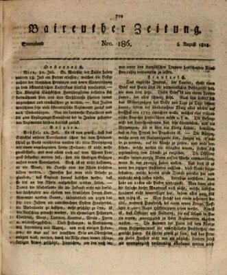 Bayreuther Zeitung Samstag 6. August 1814