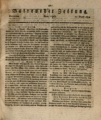 Bayreuther Zeitung Donnerstag 11. August 1814