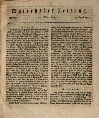 Bayreuther Zeitung Sonntag 14. August 1814