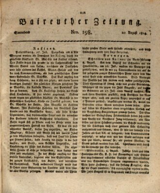 Bayreuther Zeitung Samstag 20. August 1814