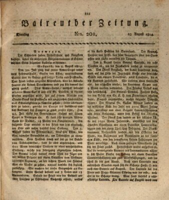 Bayreuther Zeitung Dienstag 23. August 1814