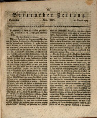 Bayreuther Zeitung Donnerstag 25. August 1814