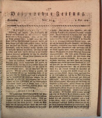 Bayreuther Zeitung Donnerstag 8. September 1814