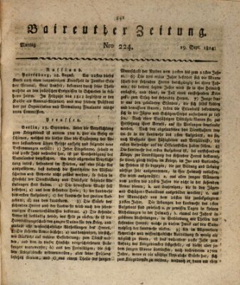 Bayreuther Zeitung Montag 19. September 1814