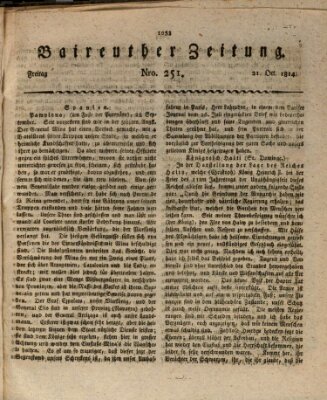 Bayreuther Zeitung Freitag 21. Oktober 1814