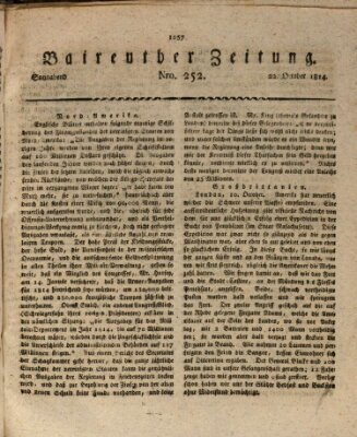 Bayreuther Zeitung Samstag 22. Oktober 1814