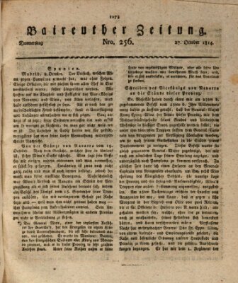 Bayreuther Zeitung Donnerstag 27. Oktober 1814